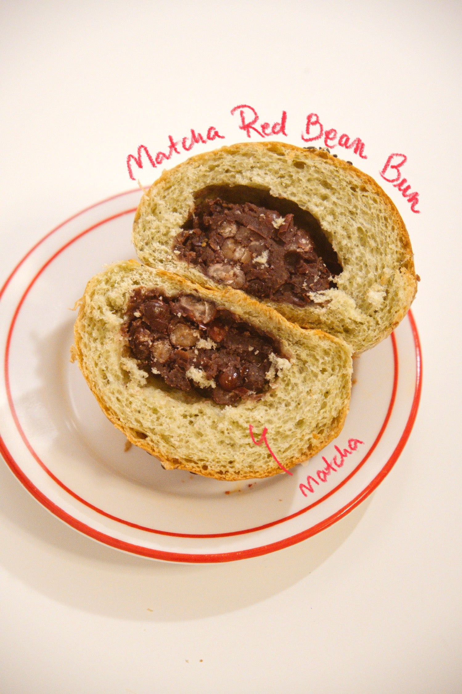 Matcha Red Bean Bun