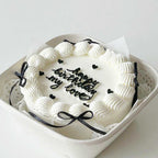 [box cake] cute ribbon cake