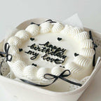 [box cake] cute ribbon cake